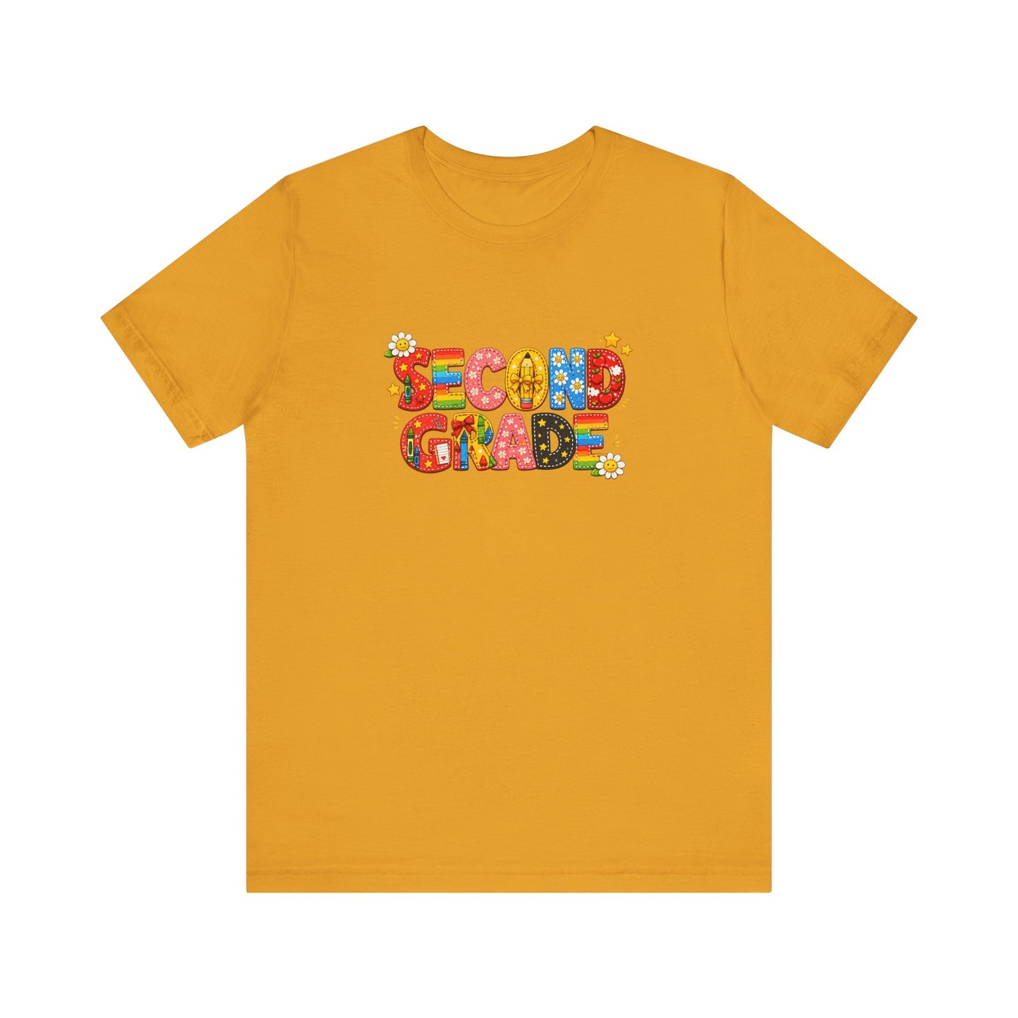 Second Grade colorful school letters T-Shirt | Back to School tee