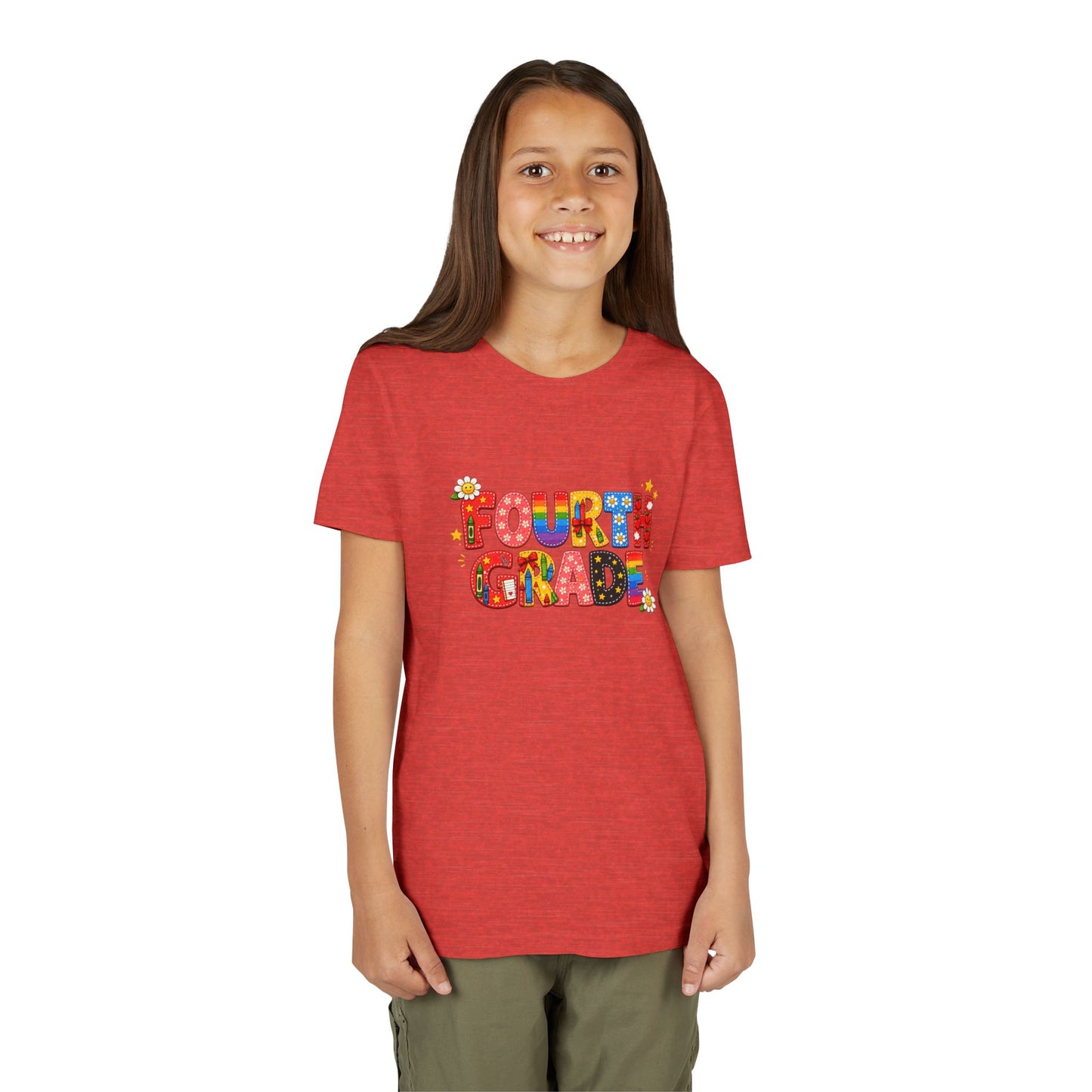 Fourth Grade Colorful Letters T-Shirt | Back to School Kids Tee