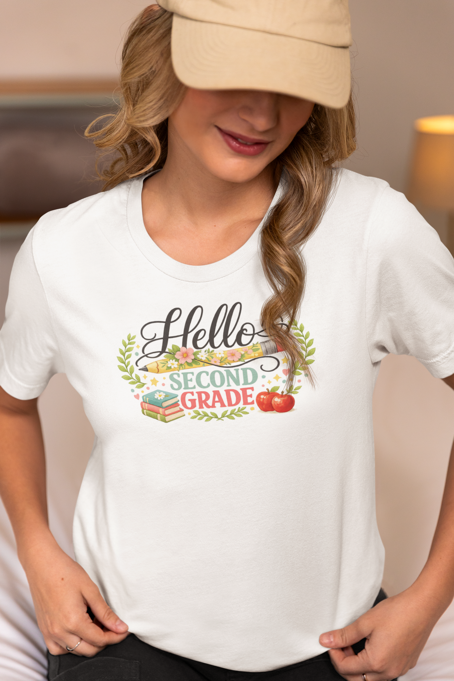 Hello Second Grade teacher tee | back to school, apple, books