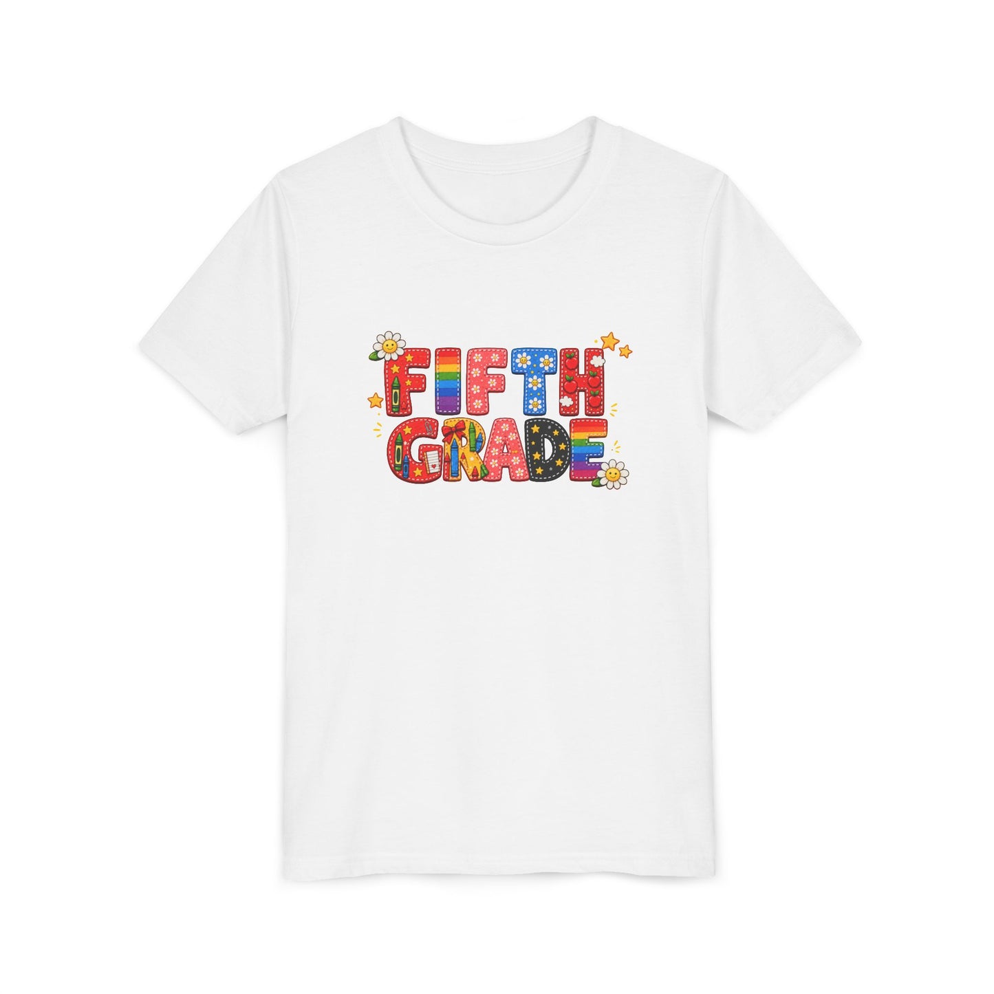 Fifth Grade Colorful Letters Tee | Kids School Shirt