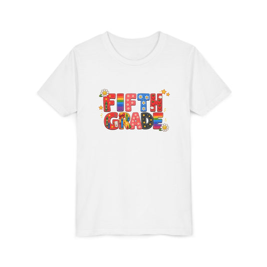 Fifth Grade Colorful Letters Tee | Kids School Shirt