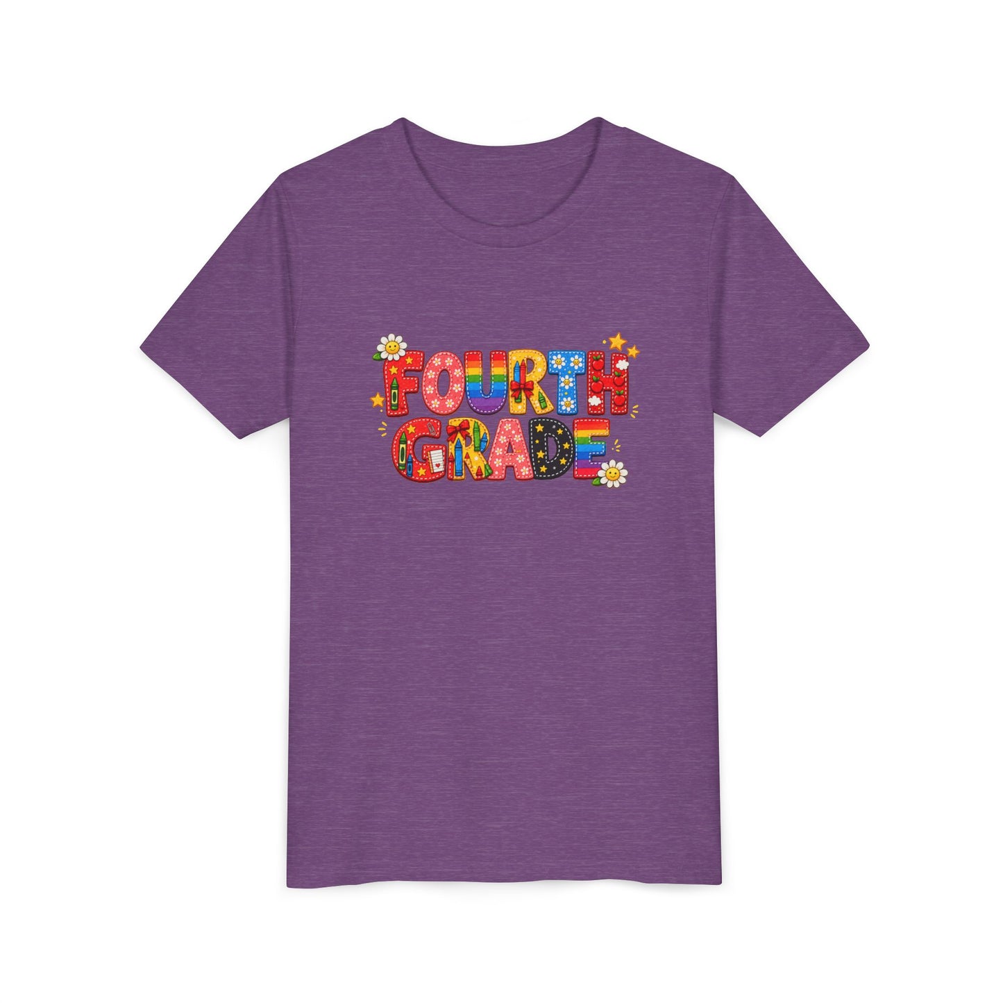 Fourth Grade Colorful Letters T-Shirt | Back to School Kids Tee