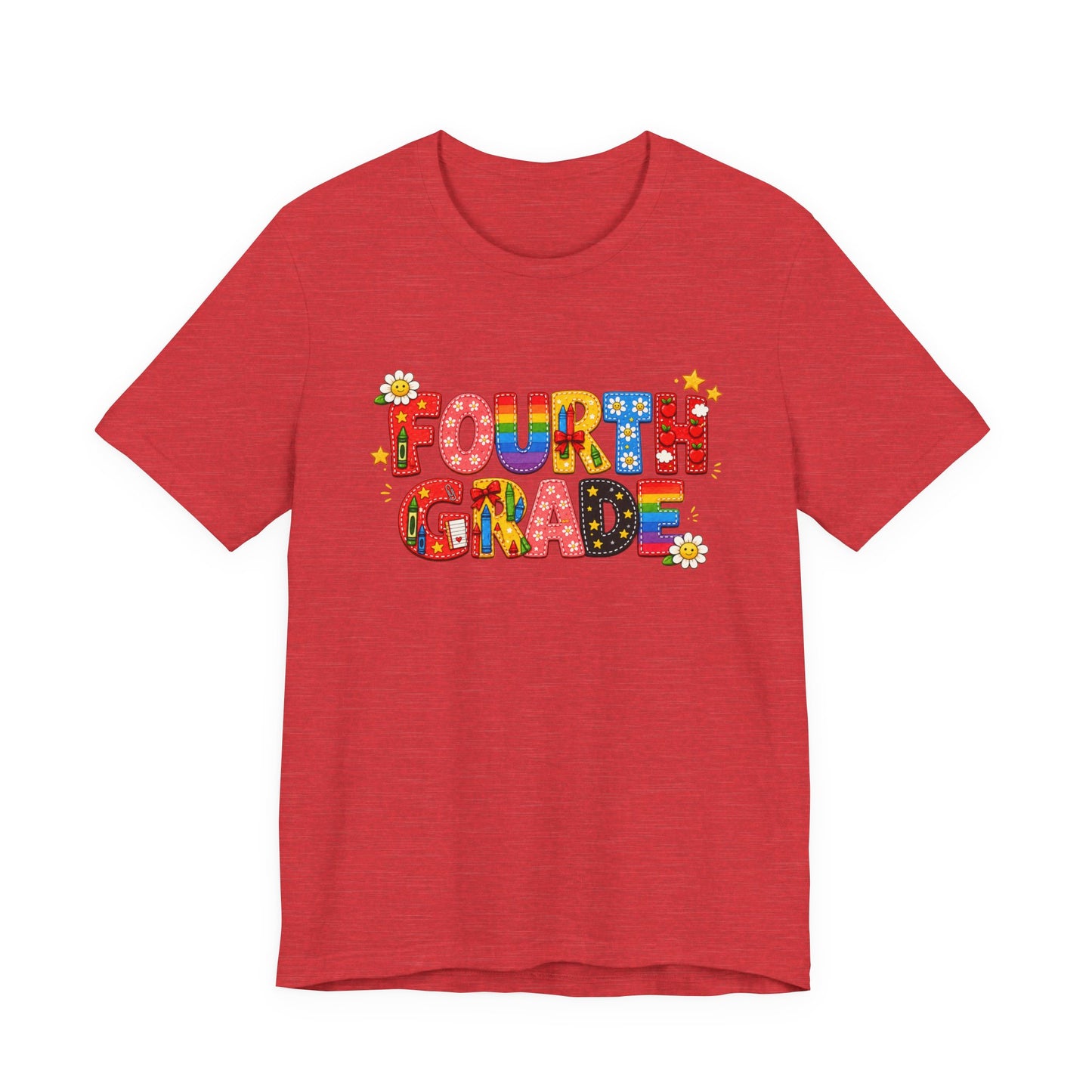 Fourth Grade colorful school letters Tee | Back to School teacher student shirt