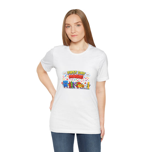First Day Magic kids characters T-Shirt | Back to School colorful design