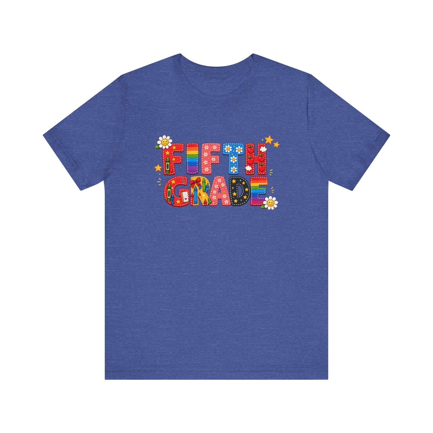 Fifth Grade Colorful Retro Letters Tee | Back to School Kids Shirt