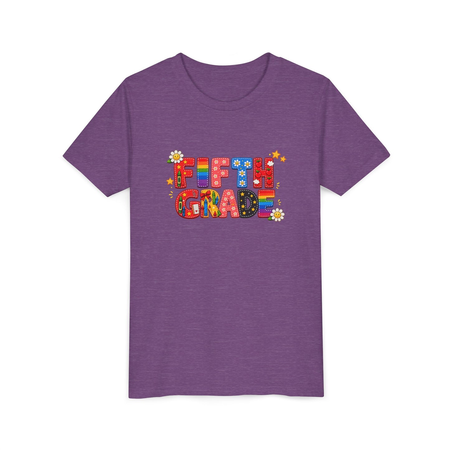 Fifth Grade Colorful Letters Tee | Kids School Shirt