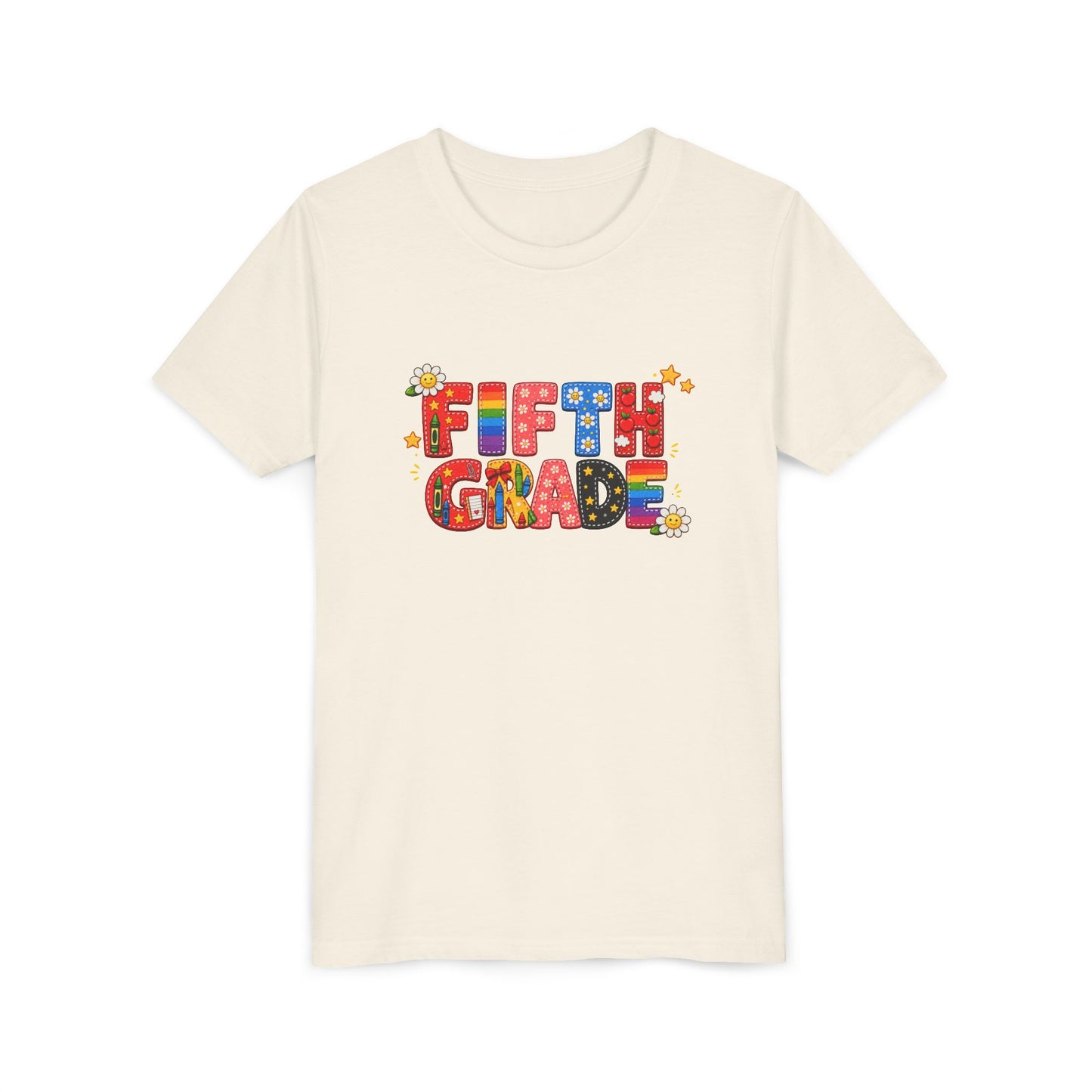 Fifth Grade Colorful Letters Tee | Kids School Shirt