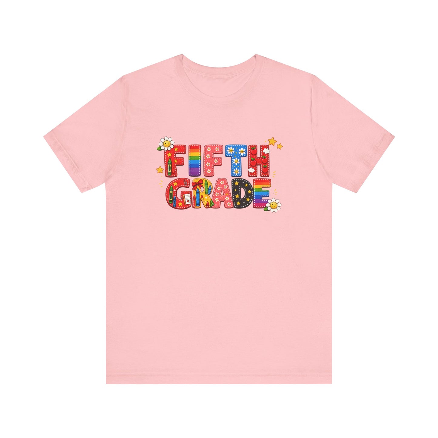 Fifth Grade Colorful Retro Letters Tee | Back to School Kids Shirt