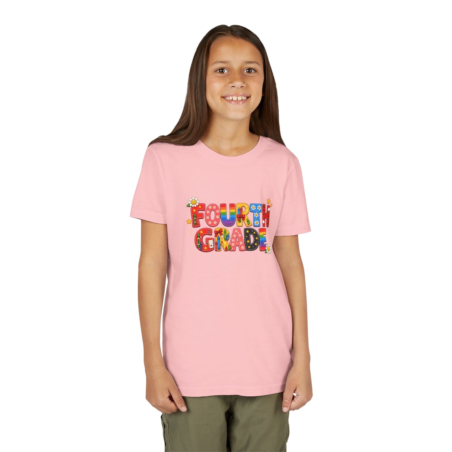Fourth Grade Colorful Letters T-Shirt | Back to School Kids Tee