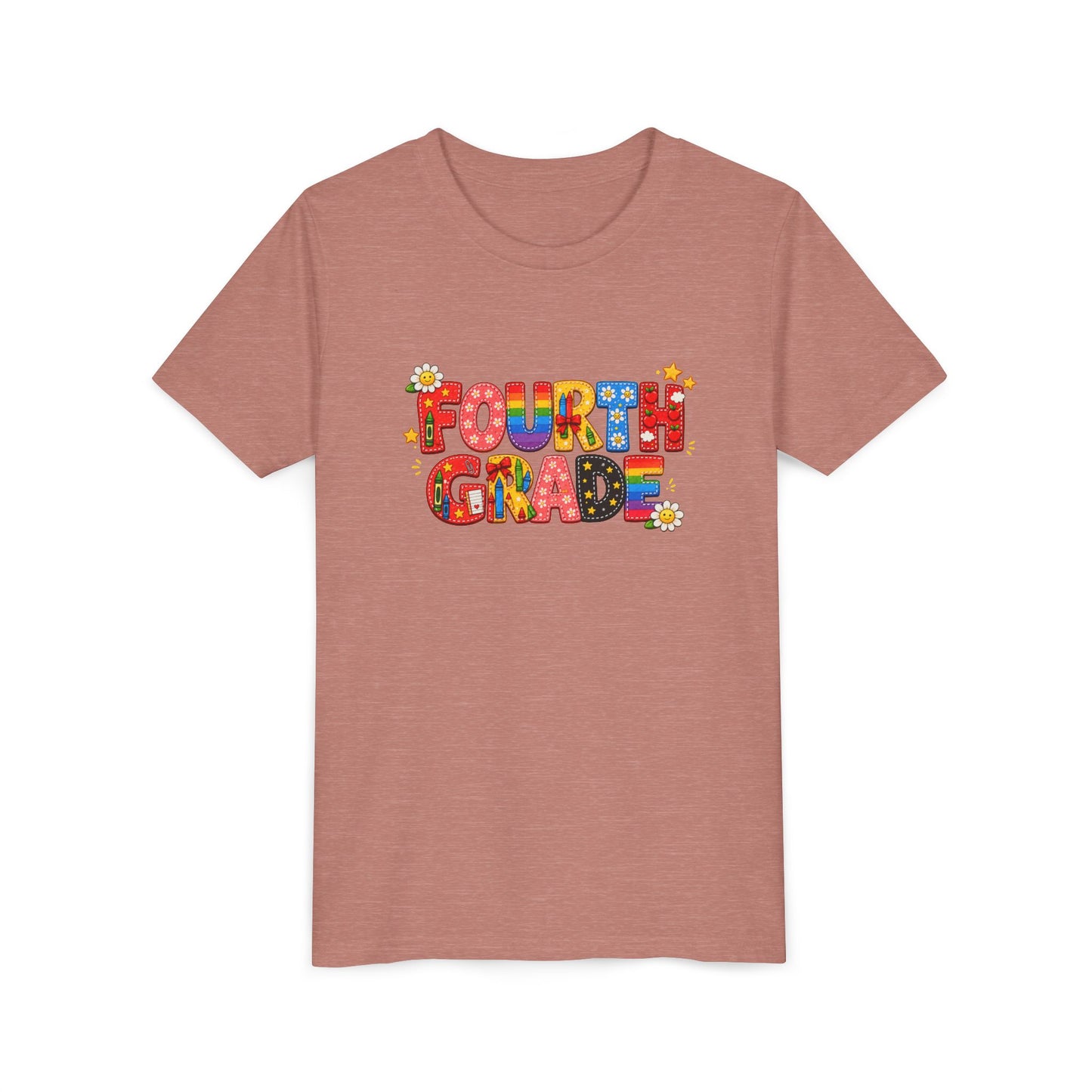 Fourth Grade Colorful Letters T-Shirt | Back to School Kids Tee