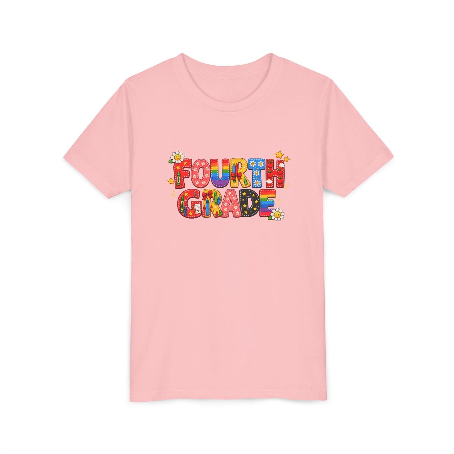 Fourth Grade Colorful Letters T-Shirt | Back to School Kids Tee