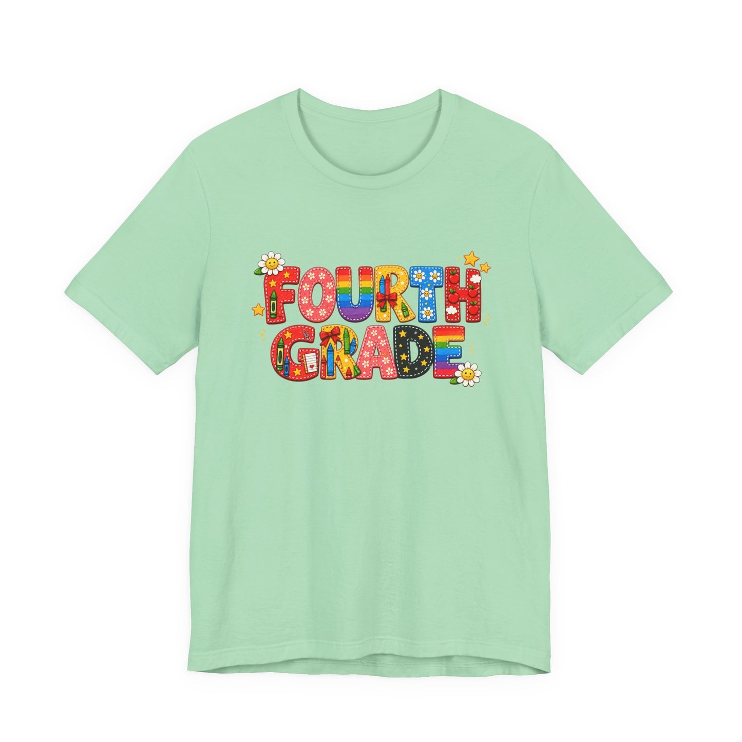 Fourth Grade colorful school letters Tee | Back to School teacher student shirt