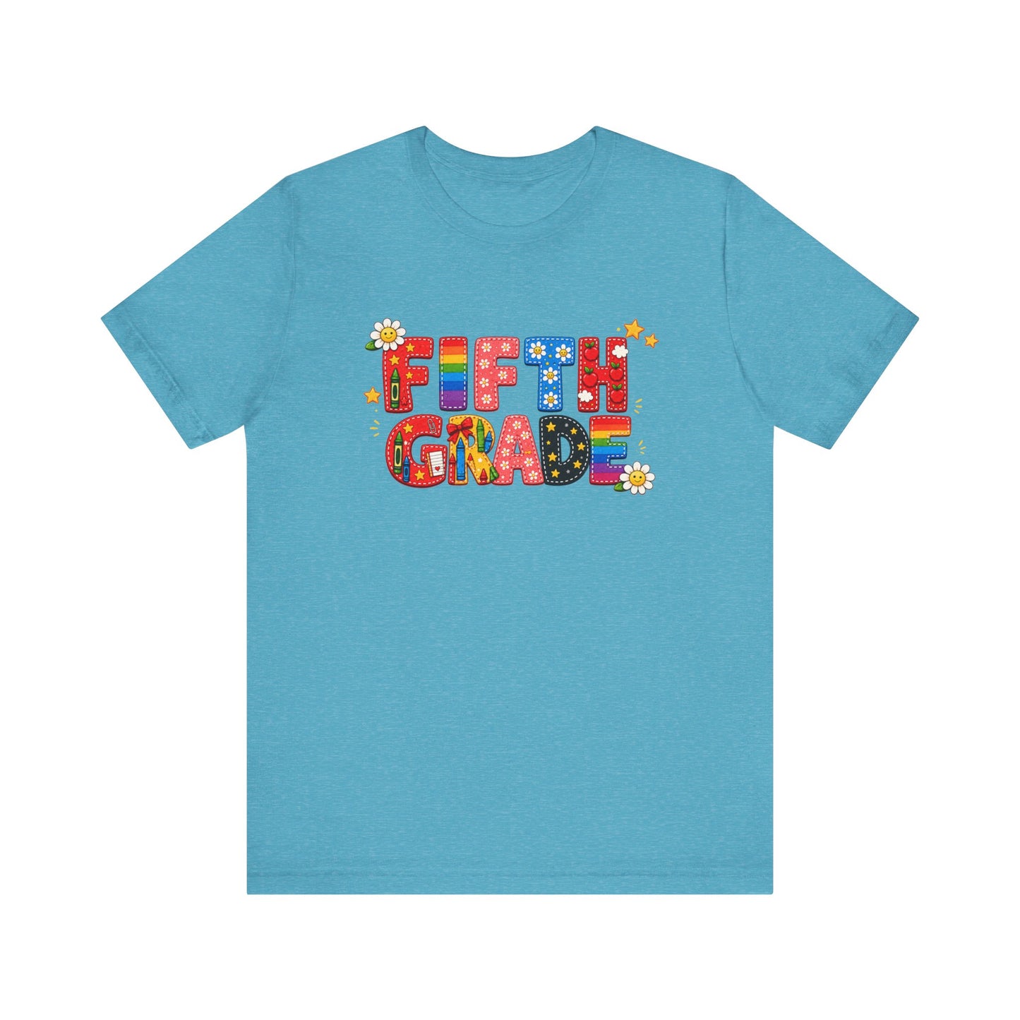 Fifth Grade Colorful Retro Letters Tee | Back to School Kids Shirt