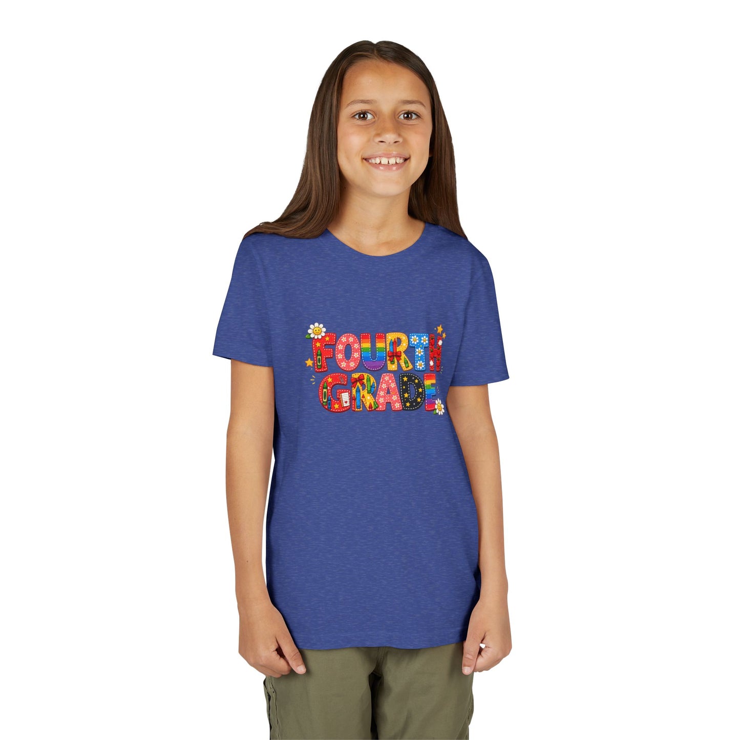 Fourth Grade Colorful Letters T-Shirt | Back to School Kids Tee