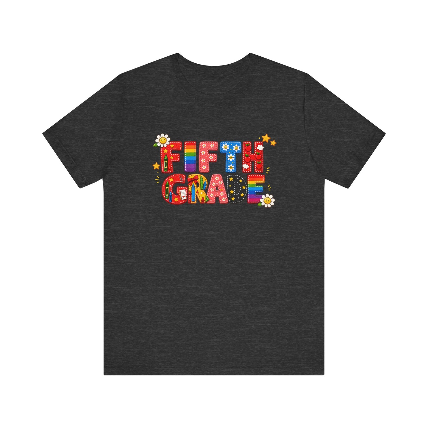 Fifth Grade Colorful Retro Letters Tee | Back to School Kids Shirt