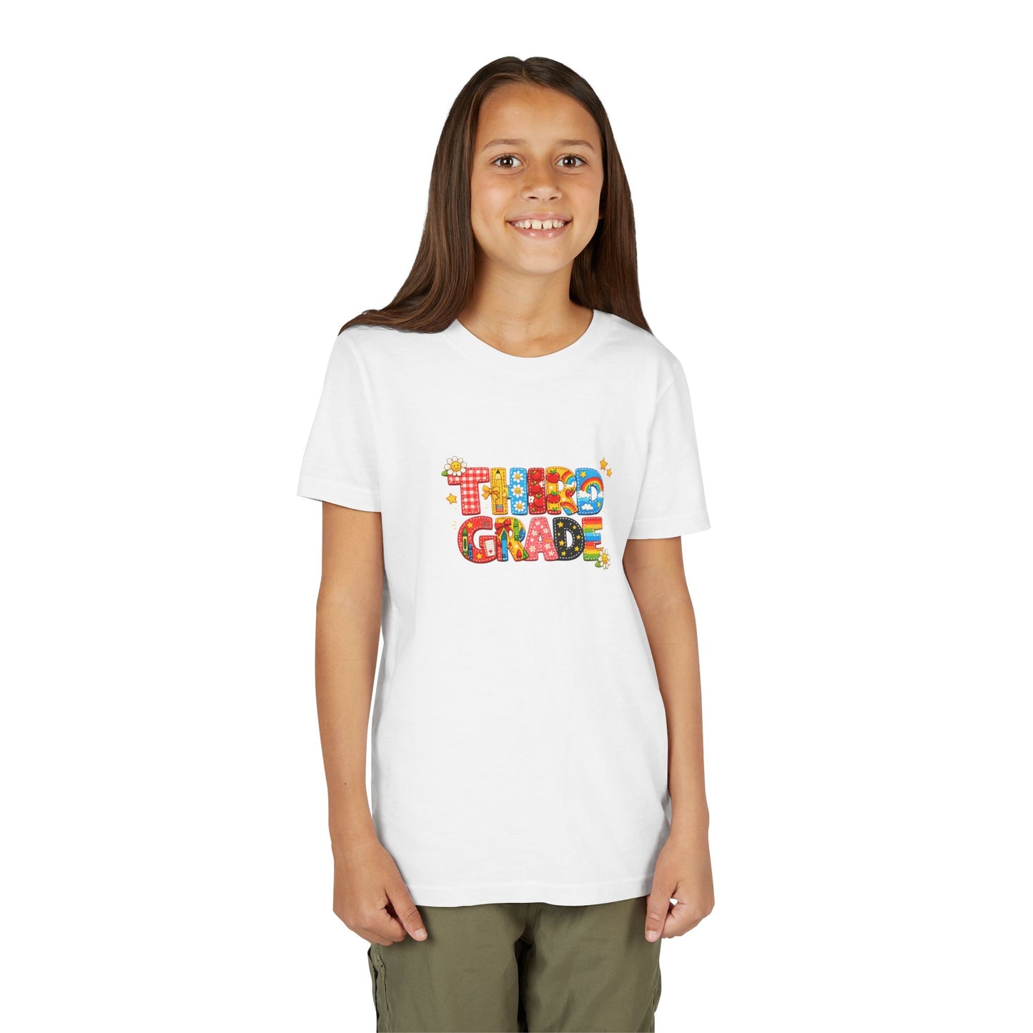 Third Grade colorful block letters Kids Tee | Back to School, Classroom Shirt