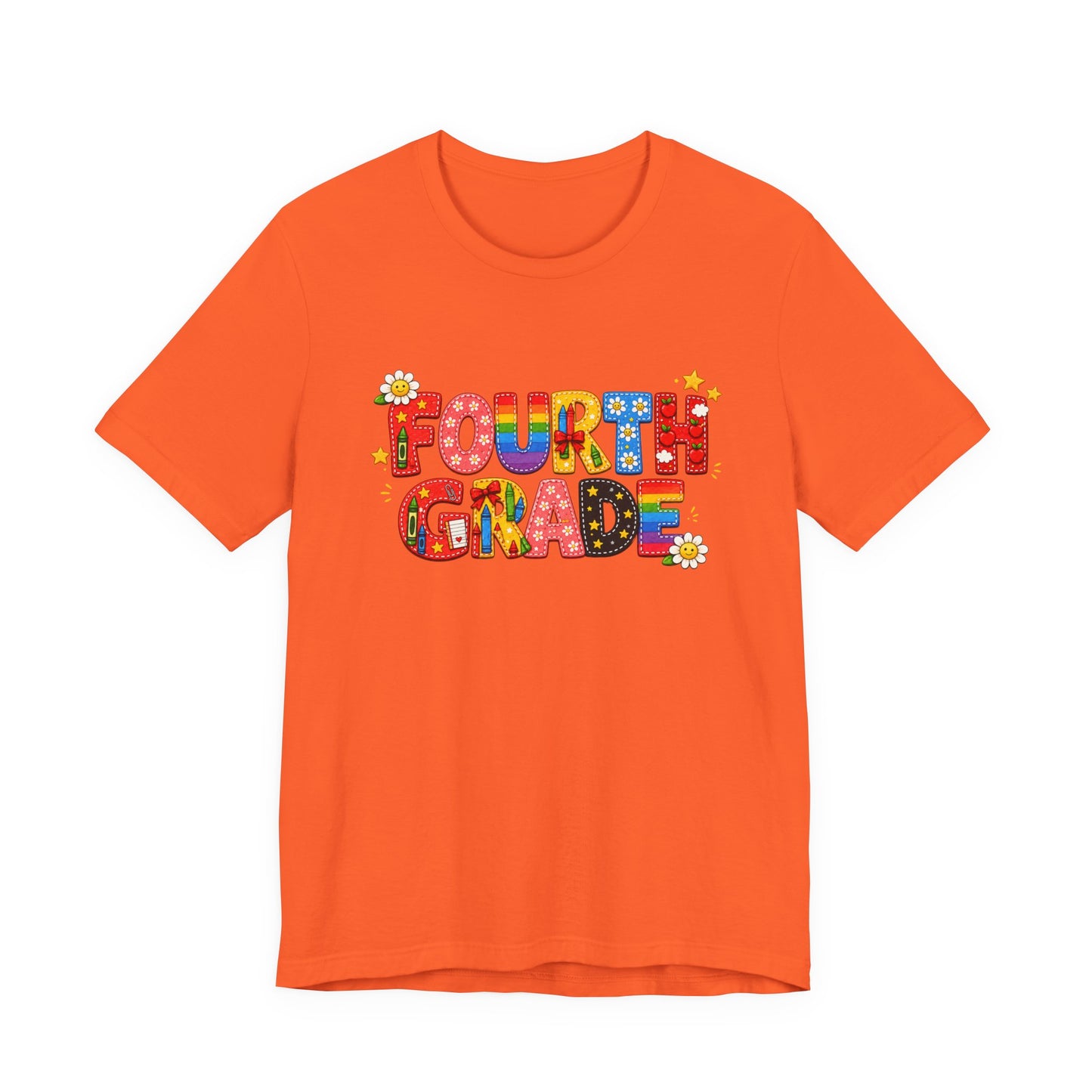 Fourth Grade colorful school letters Tee | Back to School teacher student shirt