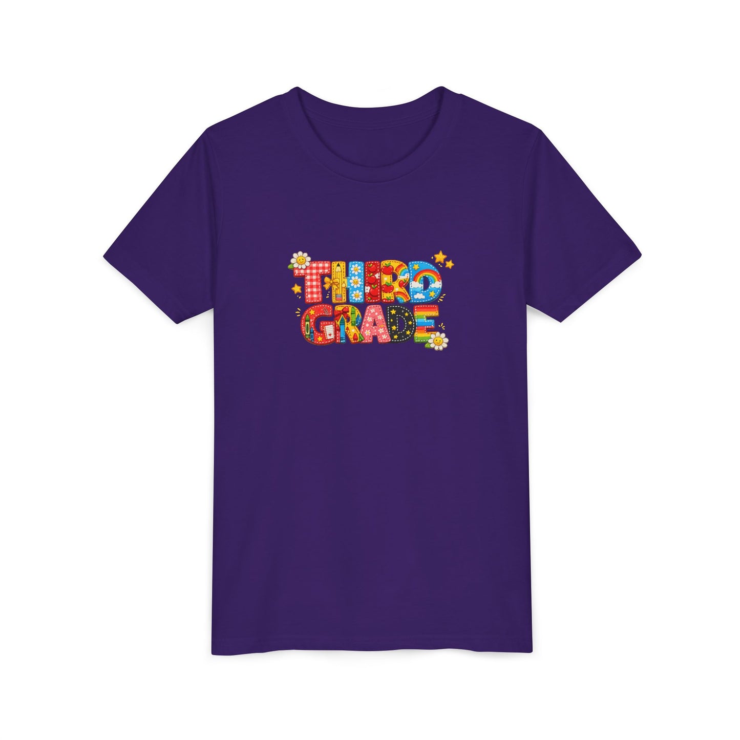Third Grade colorful block letters Kids Tee | Back to School, Classroom Shirt