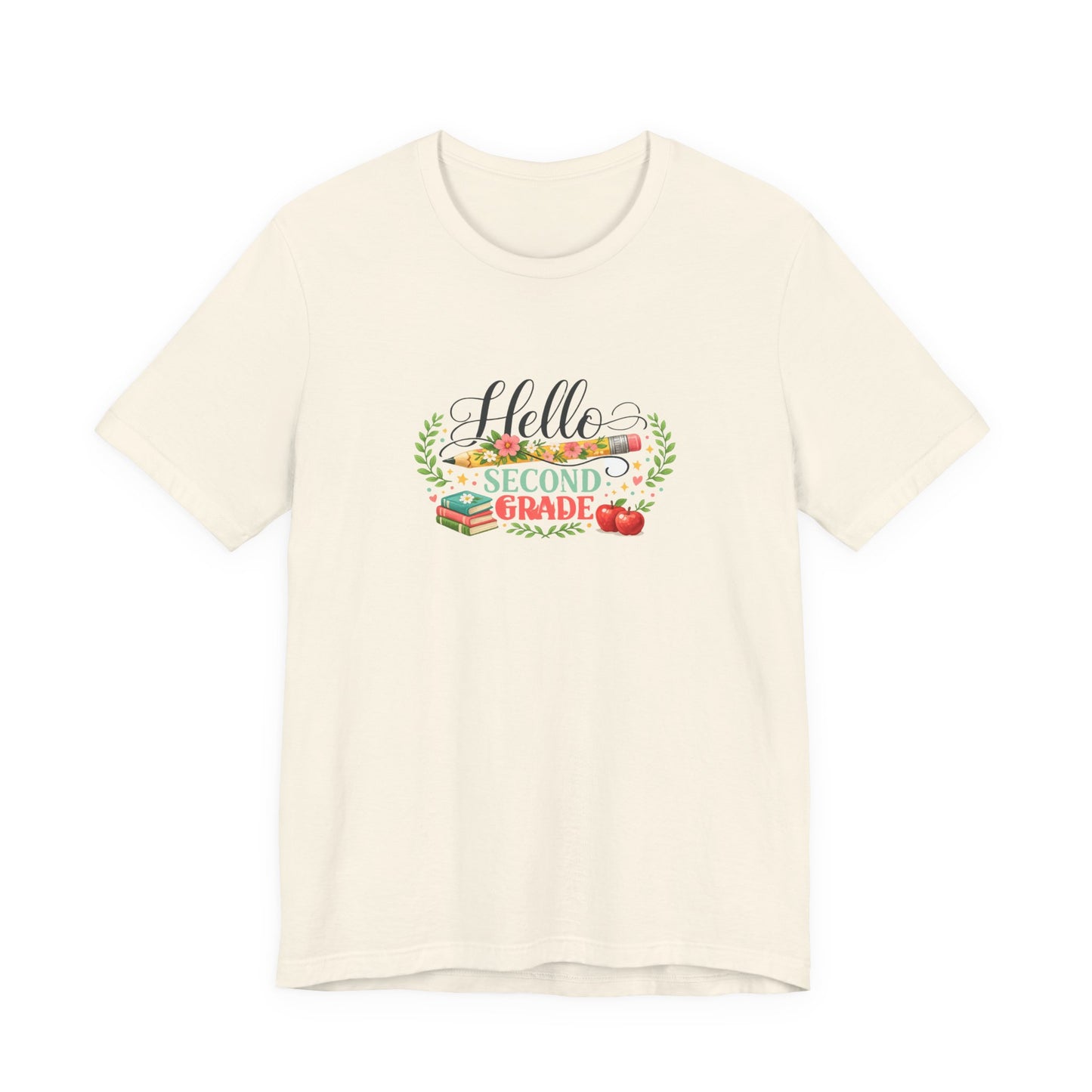 Hello Second Grade teacher tee | back to school, apple, books