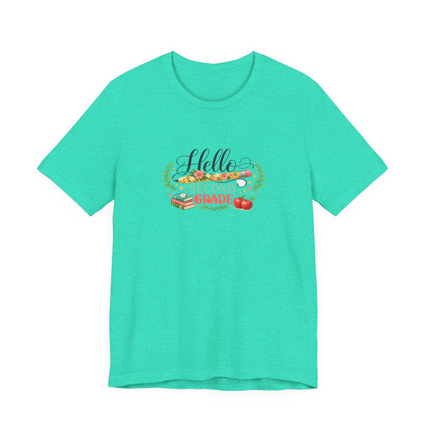 Hello Second Grade teacher tee | back to school, apple, books
