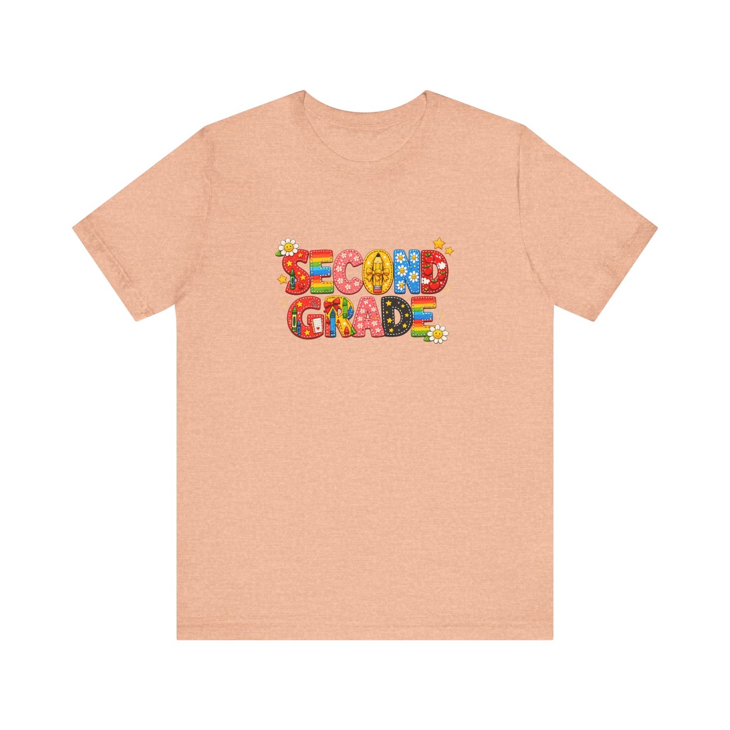 Second Grade colorful school letters T-Shirt | Back to School tee
