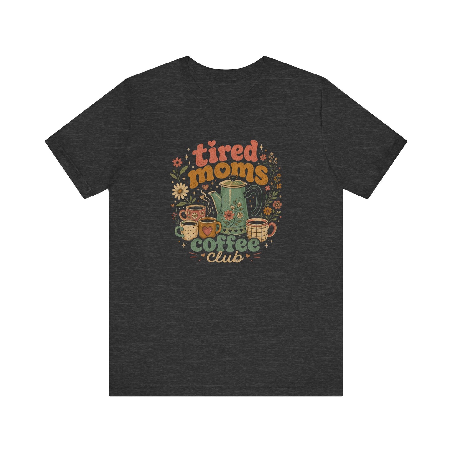 tired moms coffee club Tee | vintage coffee pot design