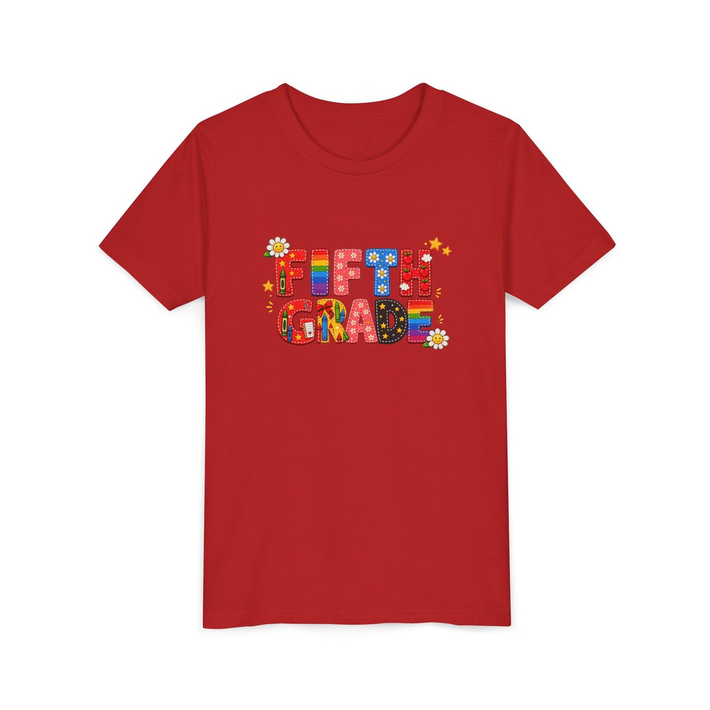 Fifth Grade Colorful Letters Tee | Kids School Shirt