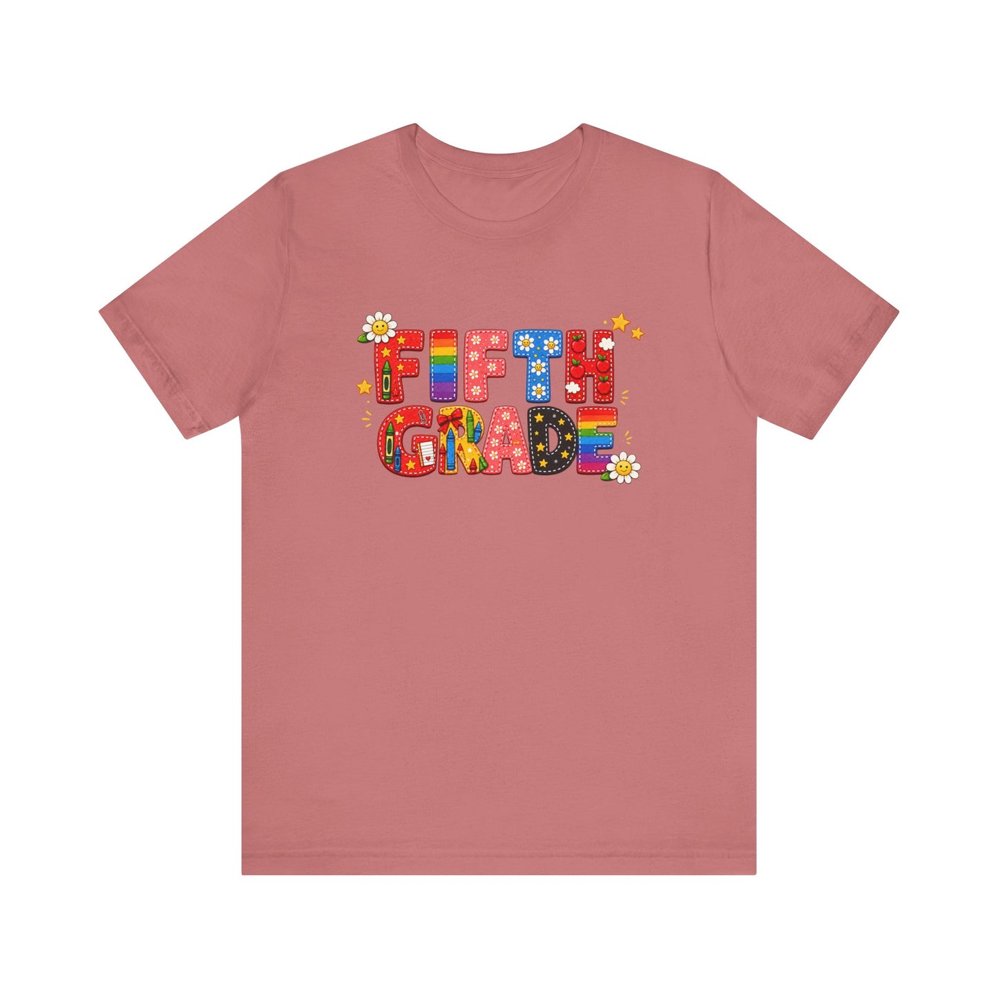 Fifth Grade Colorful Retro Letters Tee | Back to School Kids Shirt