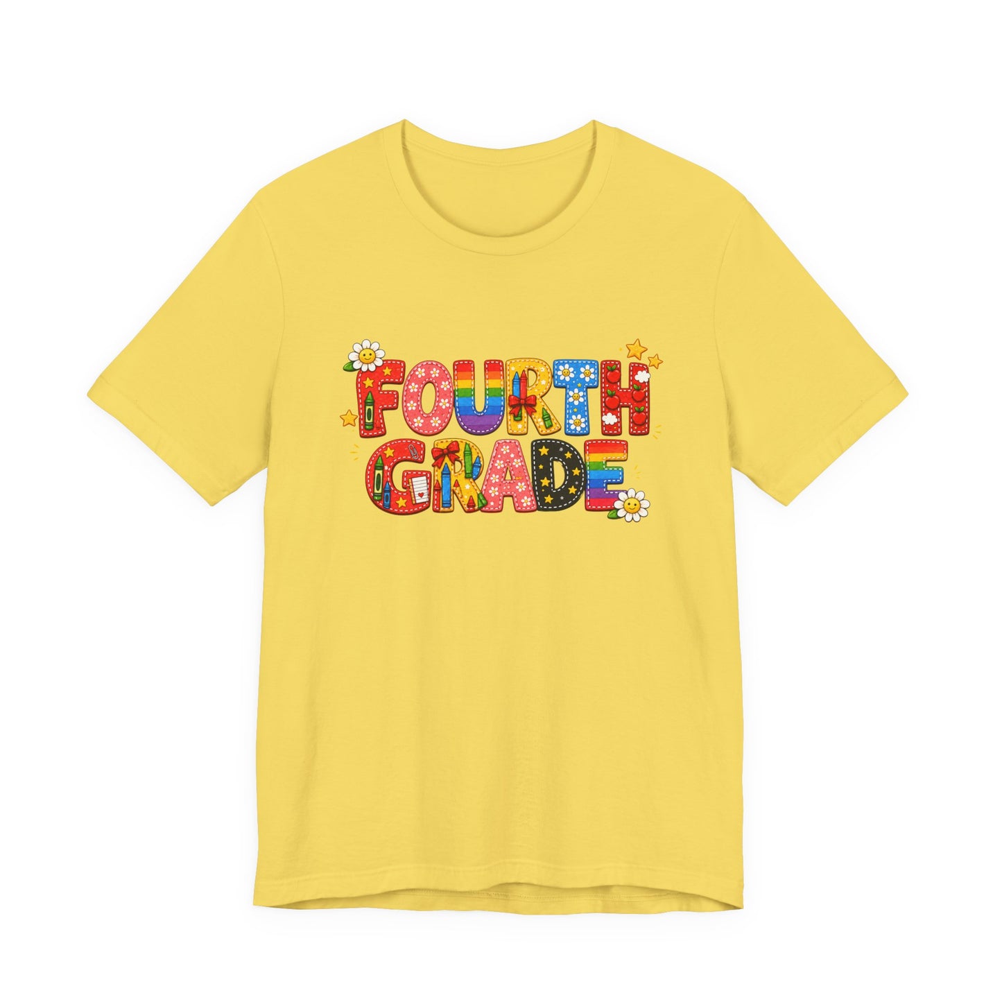 Fourth Grade colorful school letters Tee | Back to School teacher student shirt