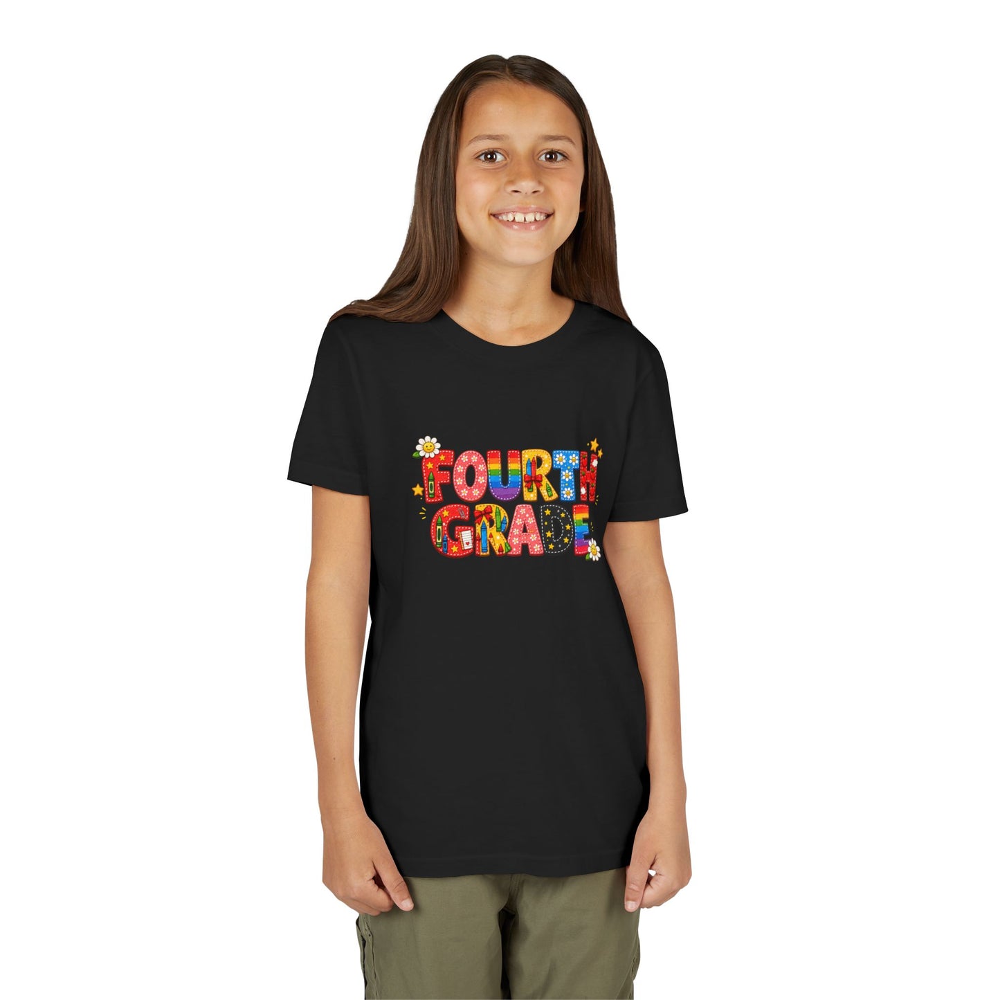 Fourth Grade Colorful Letters T-Shirt | Back to School Kids Tee