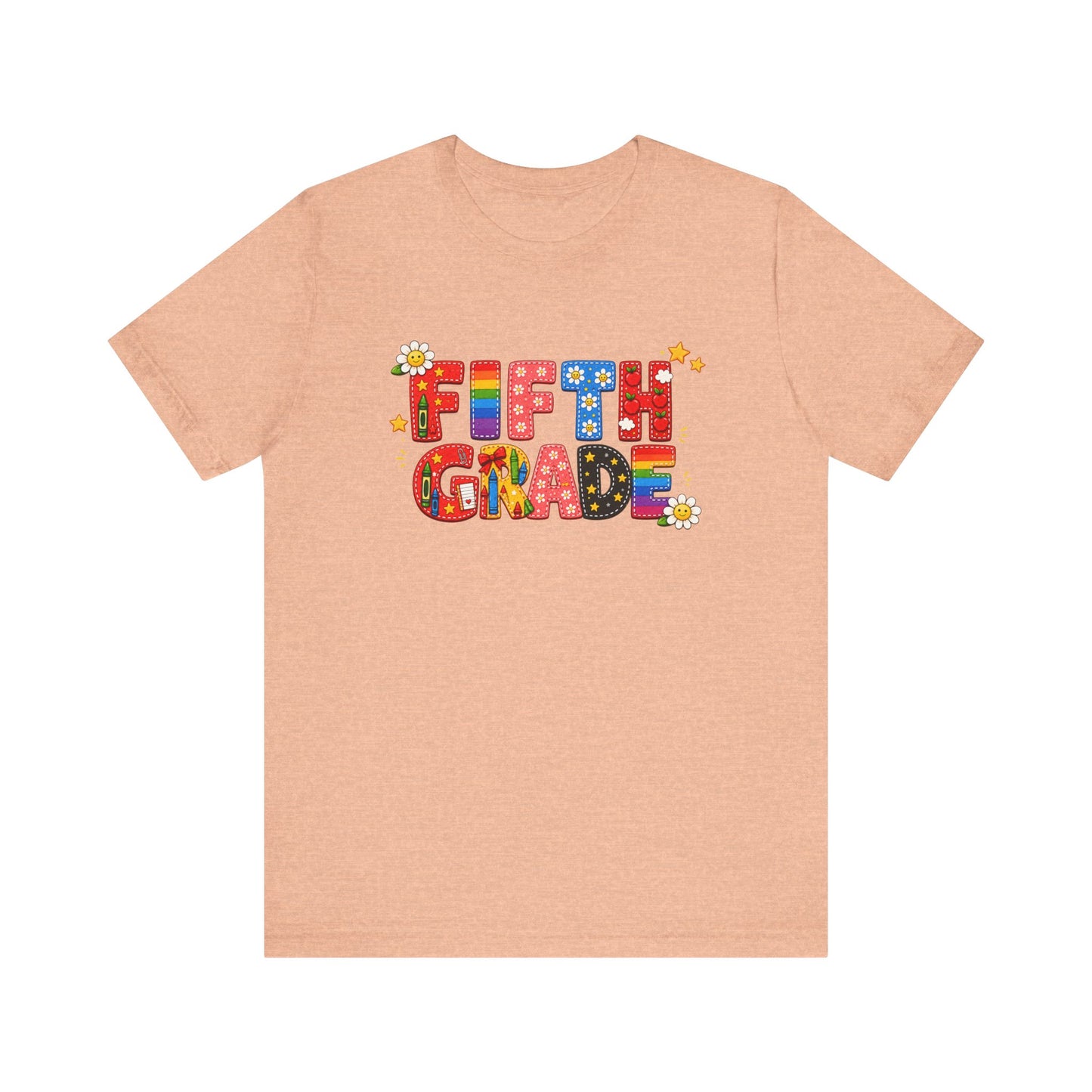 Fifth Grade Colorful Retro Letters Tee | Back to School Kids Shirt