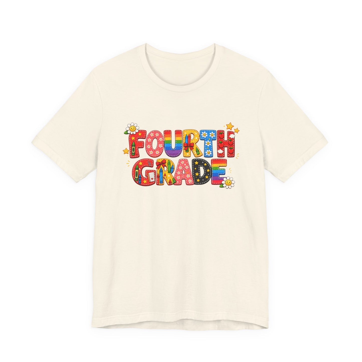 Fourth Grade colorful school letters Tee | Back to School teacher student shirt