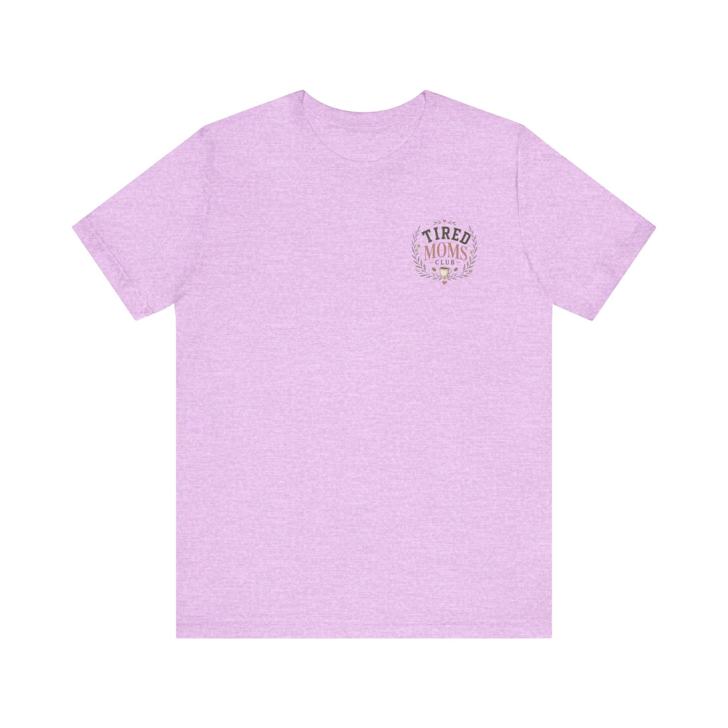 Tired Mom Tee | Pocket Floral Badge, Short Sleeve T-Shirt