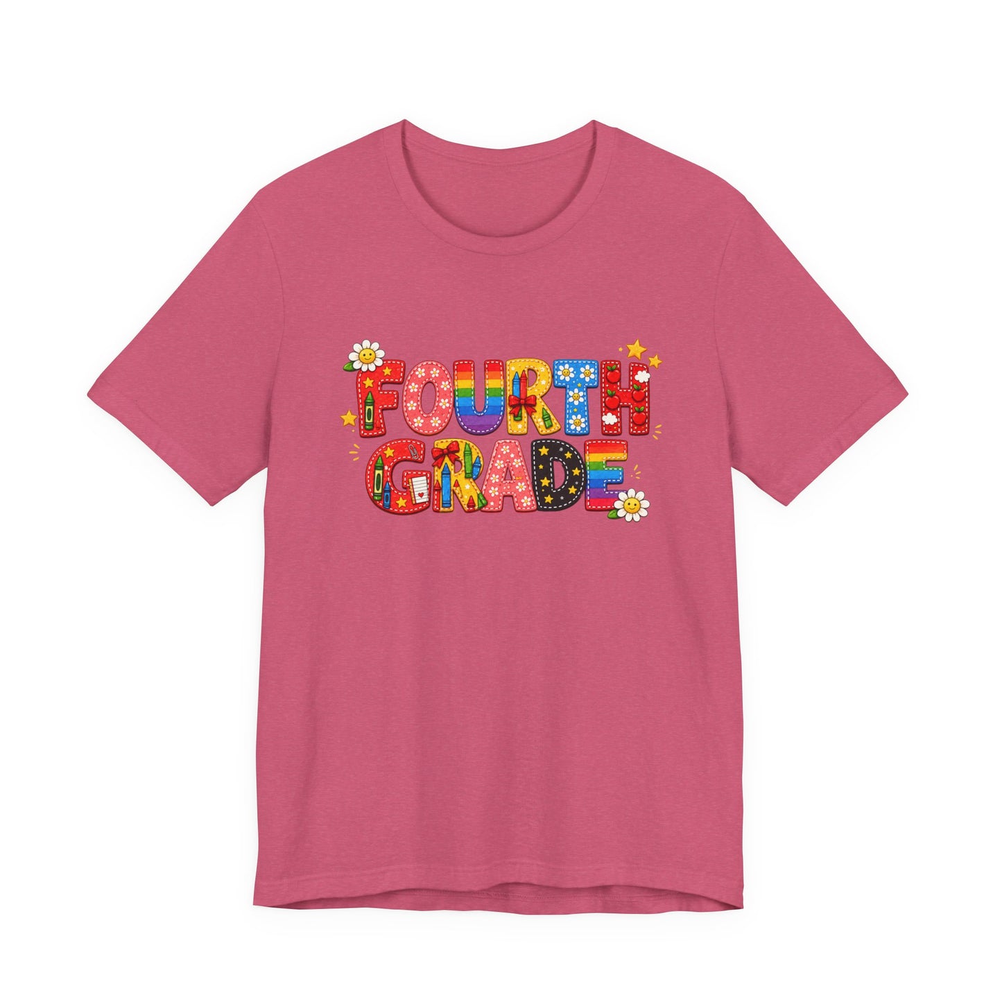 Fourth Grade colorful school letters Tee | Back to School teacher student shirt