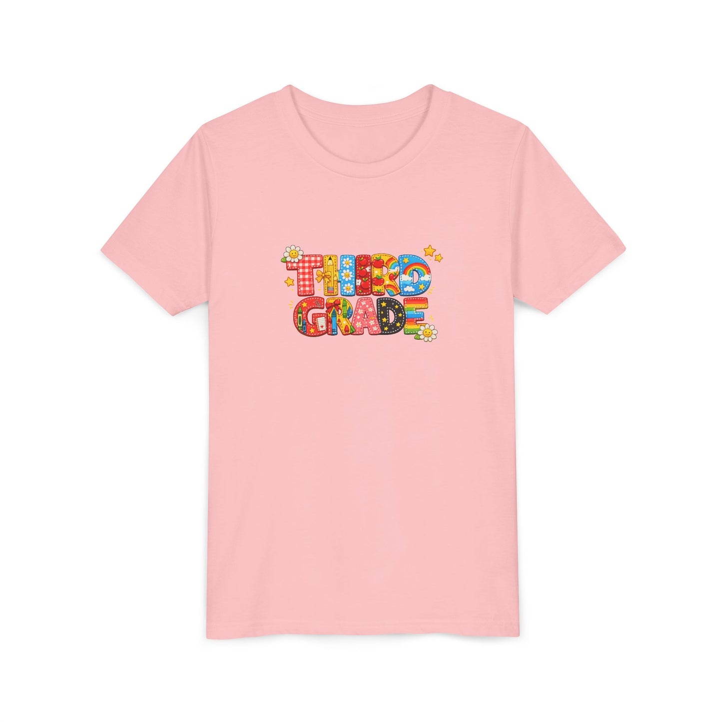 Third Grade colorful block letters Kids Tee | Back to School, Classroom Shirt