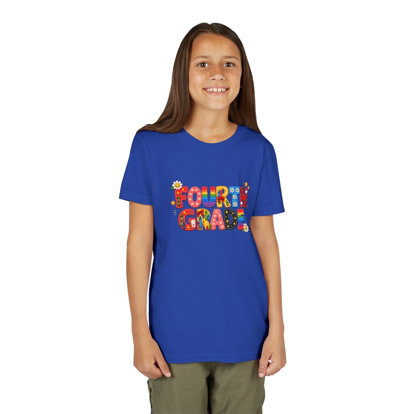 Fourth Grade Colorful Letters T-Shirt | Back to School Kids Tee