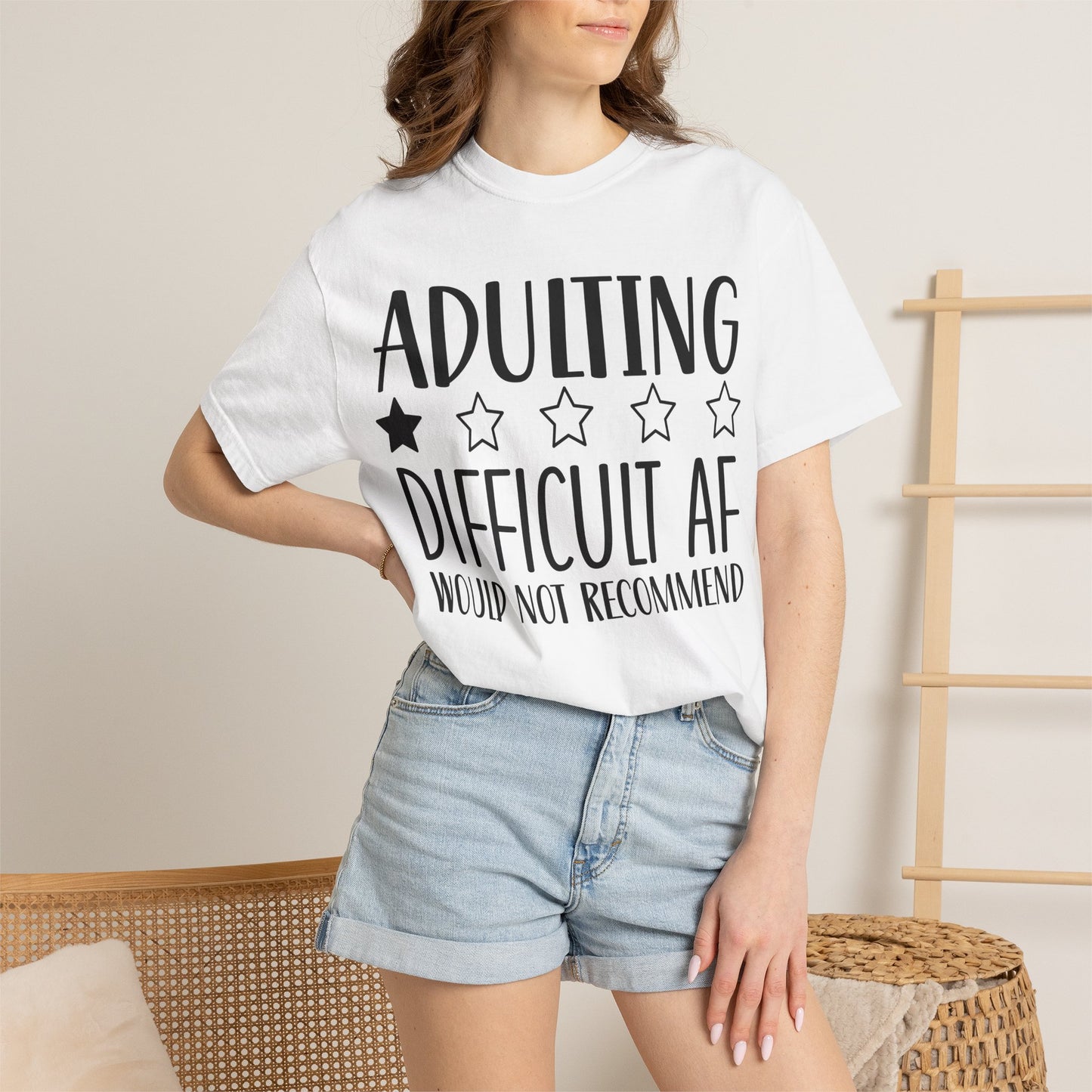 Adulting Difficult AF T-Shirt — Funny 1-Star Review Graphic Tee