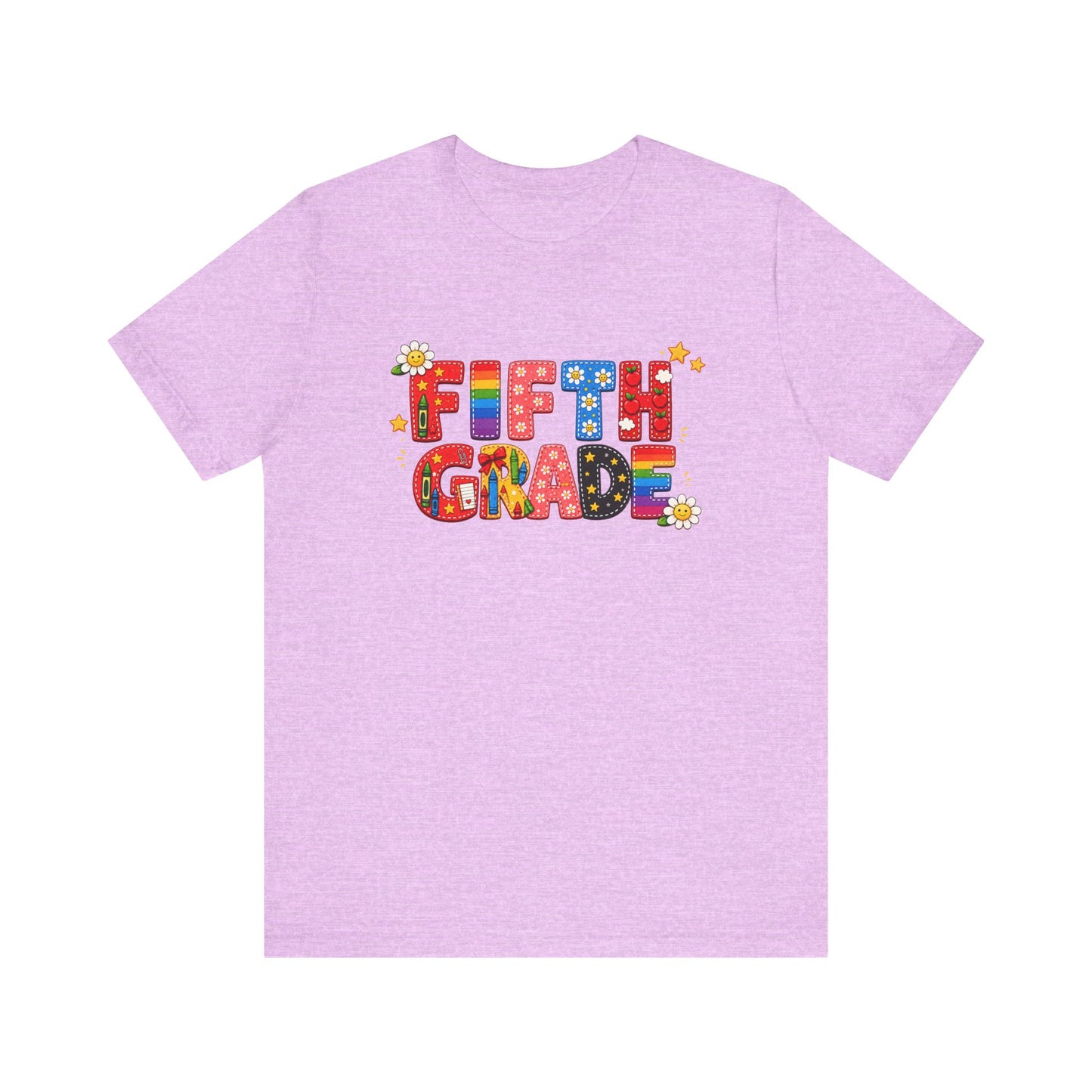 Fifth Grade Colorful Retro Letters Tee | Back to School Kids Shirt