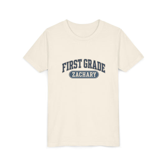First Grade Varsity Tee | Back to School, Personalized Name